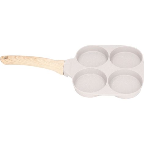 Antihaftbeschichtete Pfannkuchenpfanne aus Aluminiumlegierung, 4 Mulden, geeignet für Induktion und Gas, gleichmäßige Hitzeverteilung (1/5)