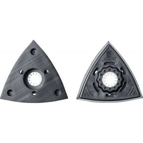 Fein 63806136220 Set Platorelli Triangolari Forati Starlock Attacco Starlock 80 mm Fissaggio Velcro 2 pezzi (1/3)