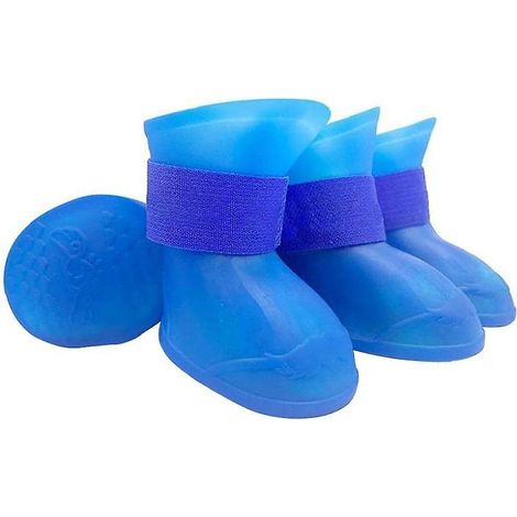 Ensemble de 2 paires de chaussures imperméables pour petits chats et chiens - Protection antidérapante pour les pattes en cas de pluie, de neige et d'activités extérieures (1/4)