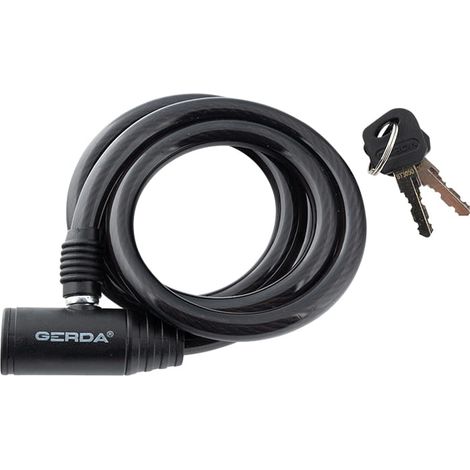 Candado para bicicleta, negro, cuerpo redondo flexible 1000/8K - MP BL 33709