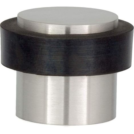 EVI Herrajes Fermaporta 20 x 20 mm Gomma Nera di Silicone Naturale Acciaio Inox Finitura Opaca Compresi utensile, Vite + Tassello di Fissaggio MOD. I-157 (1/4)