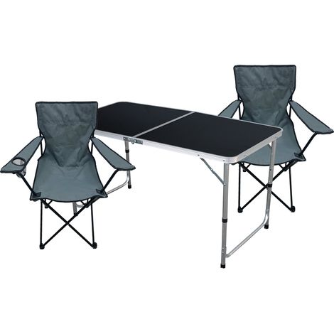 3-teiliges Campingmöbel Set Schwarz -MMC330872B+2xMPO2481 (1/5)