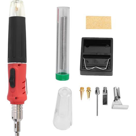 Fer à souder sans fil à gaz butane auto-inflammable, kit soudure portable 8W avec batterie rechargeable, recharge USB, pour électronique et bricolage HS-1115K (1/5)