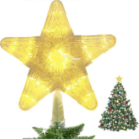 Étoile de Noël pour sapin, 23 cm (9 pouces), avec lumières LED (1/5)