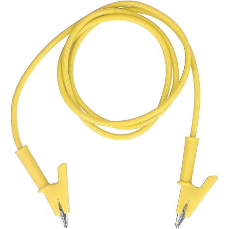 Krokodilklemmen-Prüfleitung, doppelseitig, 10 mm Öffnung, Prüfkabel für Fahrzeugbatterien, gelb