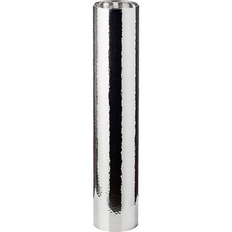 bougeoir Boston, Hauteur 60 cm, en Acier Inoxydable, martelé, nickelé, noblement Poli, pour Bougie ø 10 cm, Silber (1/5)