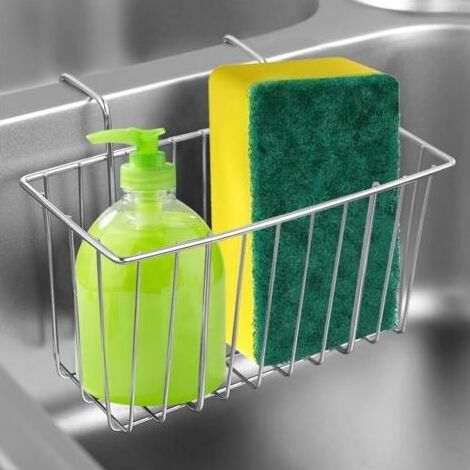 Spülbecken-Schwammhalter aus Edelstahl 304 – Rost- und korrosionsbeständig – Schnelltrocknend und optimal belüftet (1/5)
