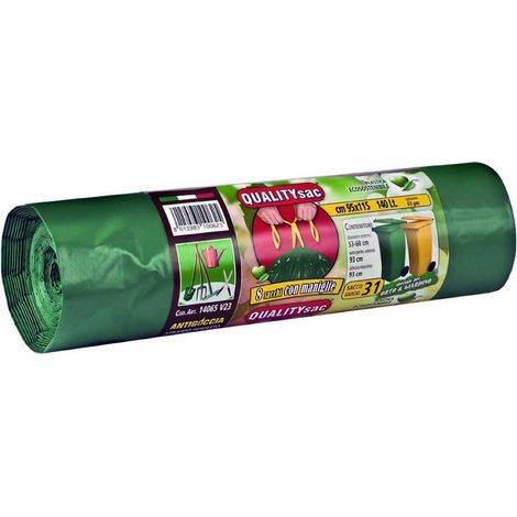 GEKO MY80 LOT DE 10 SACS POUBELLE ANTI-GOUTTE 98 X 120 150 L VERT