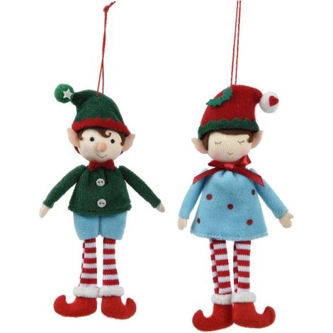 Decoris Elfo Natalizio - Decorazione Albero di Natale - 8x3x17cm