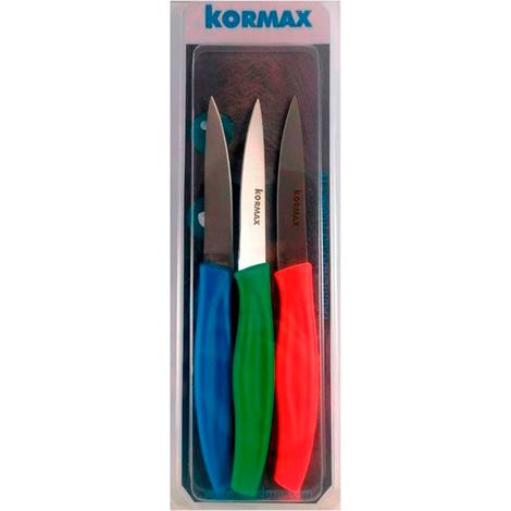 CUCHILLOS MONDADOR 9 CM MANGO COLORES PACK 3