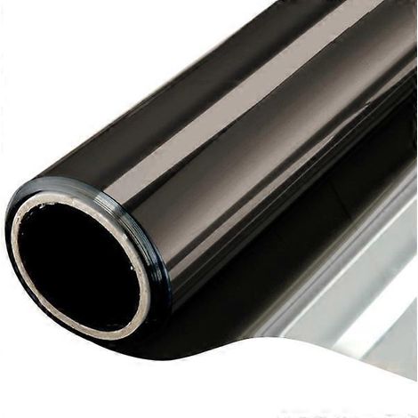 Film pour fenêtre - Protection d'intimité et protection solaire effet miroir - 60 x 200 cm - Noir et argent (1/5)