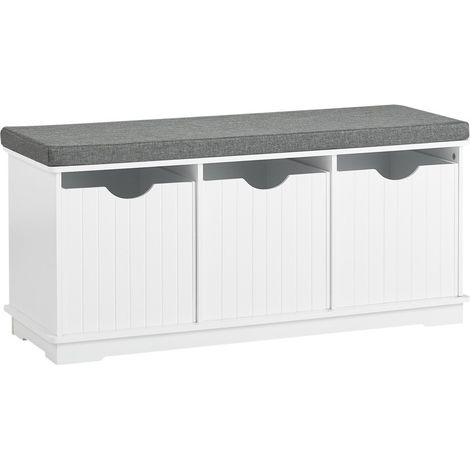 Sobuy – Banc d'entrée avec coussin rembourré – MDF et bambou – 100x36x46 cm – Charge 120 kg – FSR30W