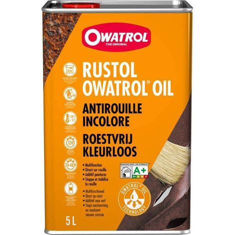 Owatrol – Fixateur de peinture antirouille incolore 5L – Grand pouvoir mouillant – Chasse l'air et l'humidité du support