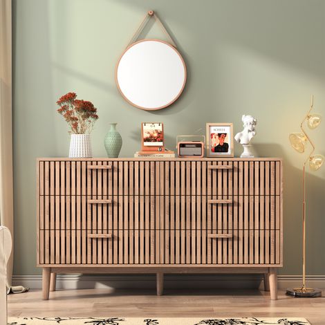 JOOKGBD-100x34x73cm Kommode mit Schubladen,Sideboard,Schminktisch,Schlafzimmerkommode,Mehrzweckschrank,Aufbewahrungsschrank mit Schubladen,für Schlafzimmer, Wohnzimmer,Flur,Holz,Natur