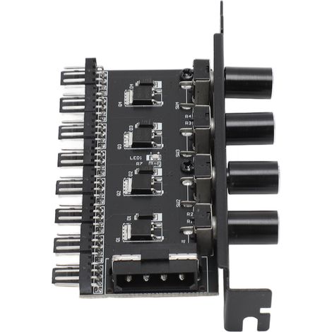 Contrôleur de vitesse pour ventilateur de refroidissement 3/4 broches à 4 boutons, hub de ventilateurs 8 canaux pour boîtier CPU, disque dur, carte graphique, contrôle PWM 12 V (1/5)