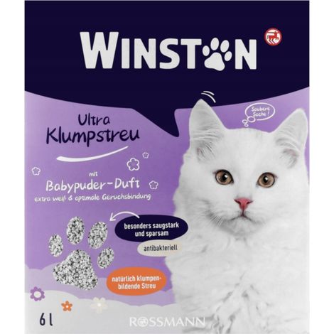 Winston Bentonit-Klumpstreu mit Babypuderduft, 6 l