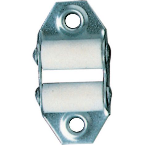 guidacinghia guidacinghie verticale in ferro nichelato con rulli rullini pvc (1/2)