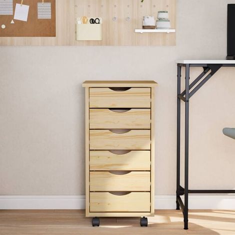 Meuble de Rangement Mobile avec Tiroirs, Desserte de Cuisine sur Roulettes 34 x 39 x 65,5 cm, Chariot de Service Multifonction pour Salon, Salle de Bain et Bureau (1/5)