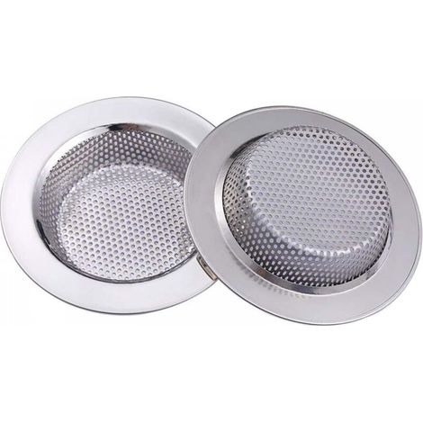 2pcs crépine d'évier de cuisine, crépine d'évier en acier inoxydable, crépine d'évier de baignoire en métal pour cuisine de salle de bain 11,3 cm / 4,45 "de diamètre (1/5)