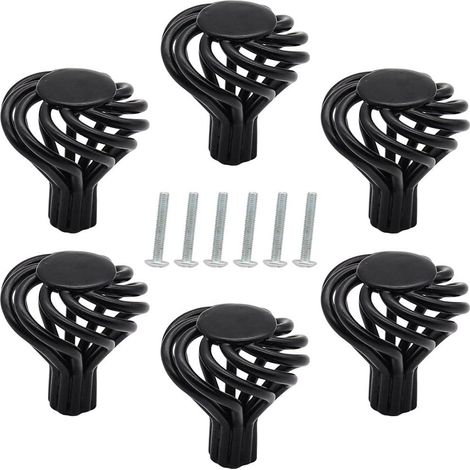 6 Poignées de Meuble, Poignée Tiroir Spirale Creuse Vintage Cage à Oiseaux, Boutons de Porte d'Armoire pour Cuisine et Salle de Bains (1/5)