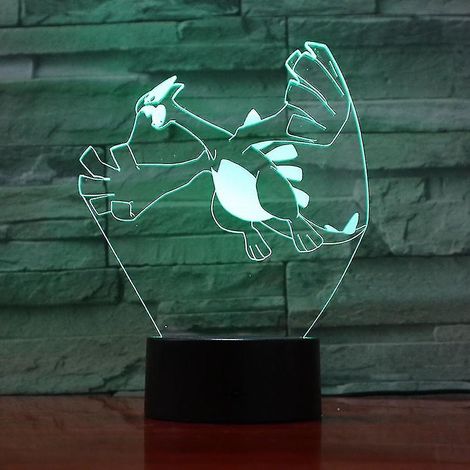 Lampe de chevet LED 3D Dragon Lugia