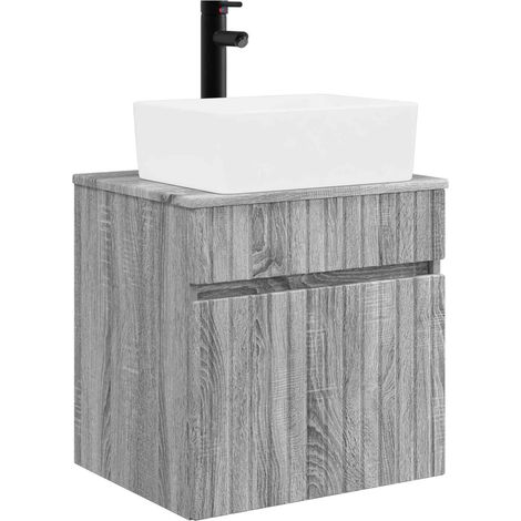 Wall-mounted Sink Vanity Grey Sonoma 49 x 41 x 63 cm vidaXL
