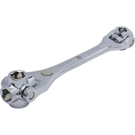 Jeu de clés à douille multifonctionnelle 8 en 1 avec miroir aimanté et rotation à 360 degrés pour douilles 8-21 mm