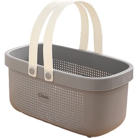 Panier de douche portable en plastique avec poignées, gris indigo étoilé, grand modèle