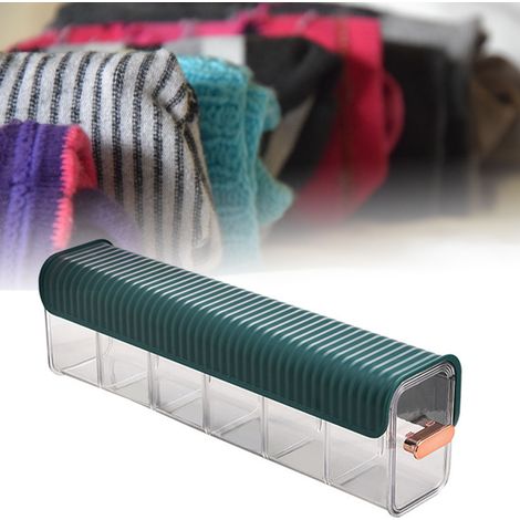 Organisateur mural de sous-vêtements amovible, anti-poussière et résistant à l'humidité, avec tiroir, pour chambre à coucher, vert noirâtre. (1/5)