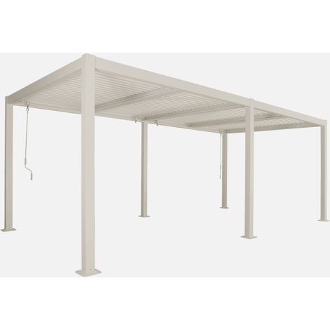 Pérgola bioclimática 3x6m de aluminio y acero con lamas orientables (1/5)