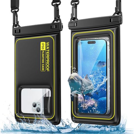 Zwei wasserdichte Handyhüllen, kompatibel mit iPhone 17 Pro Max/16/15/14/XR/X/SE/8/7, Galaxy S25/S26, Google und Smartphones unter 6,9 Zoll. Wasserdicht nach IPX8, ein unverzichtbares Urlaubsaccessoir (1/5)