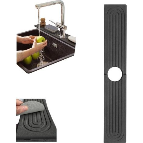 1 pezzo,Tappetino per rubinetto,Tappetino in silicone per rubinetto,Tappetino in silicone per rubinetto,Nero,6010 cm,Paraspruzzi per lavello (1/5)