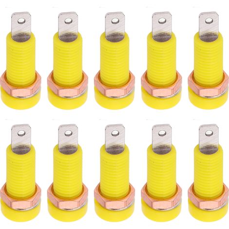 10 pièces Connecteur Banane 4mm Jaune, Socle Panneau pour Instruments Électroniques (1/5)