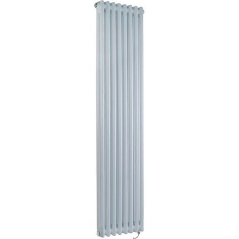 Hudson Reed Windsor - Radiateur Électrique Style Fonte Rétro Vertical Double Rang - Blanc - 150 cm x 38 cm (1/4)