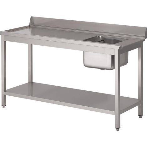 Table entrée lave-vaisselle inox  850x1400x700mm