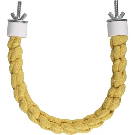 Perchoir en Corde de Coton pour Oiseaux Perroquets et Perruches Accessoire de Cage Jouet Flexible (1/5)
