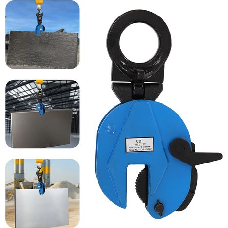 Pince de plaque verticale, pince de levage de plaque d'acier, pince de levage de plaque d'acier 2T, levage de plaque d'acier et outils de transport