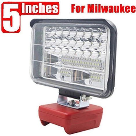 Lampe torche LED ZK20 pour voiture, projecteur électrique pour batterie Milwaukee M18 Li-ion 18V, contrôle de puissance (faible et forte), 5 pouces, 48 LED (1/5)