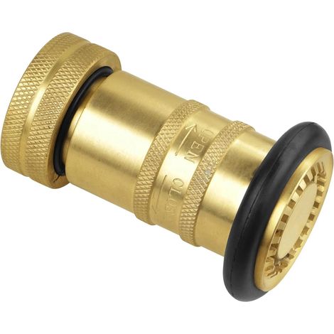 Embout de tuyau d'arrosage en laiton – jet réglable en brumisation et jet direct – pour la maison et le jardin – 2,5 cm (1") – NH