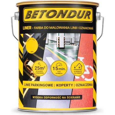 Betondur Liner Acrylfarbe mit hohem Feststoffgehalt, 5 l, Gelb