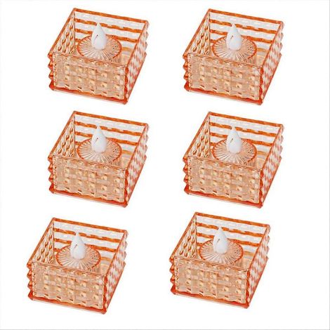 Lot de 6 bougies LED chauffe-plat électriques sans flamme (1/5)