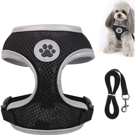VURAHOME - Harnais Chien Anti Traction, Harnais Gilet Réfléchissant pour Chien Confort Réglable Sangle de Poitrine Légère et Respirante avec Laisse de Contrôle Facile pour Petit Chien de Taille Moyenn (1/5)