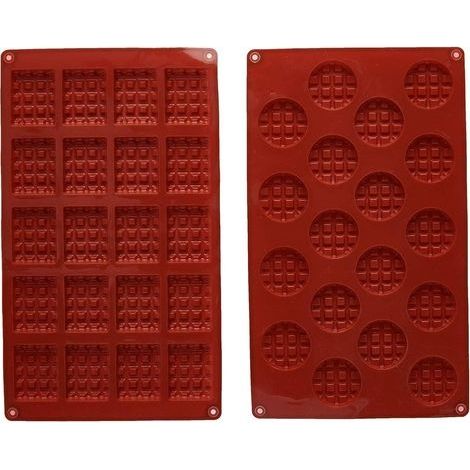 2 pièces/Ensemble 18/20 Cavité SiliCône Gaufre Moule Maker Gateau Cookie Chocolat Pan Moule De Cuisson Antiadhésif Ustensiles De Cuisson Outil (1/5)
