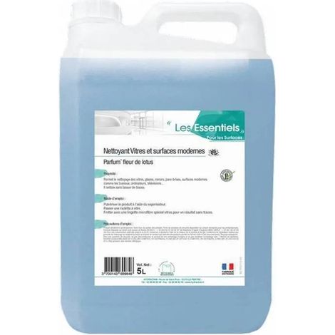 LES ESSENTIELS - Nettoyant vitres et surfaces modernes - Parfum fleur de lotus - 5L