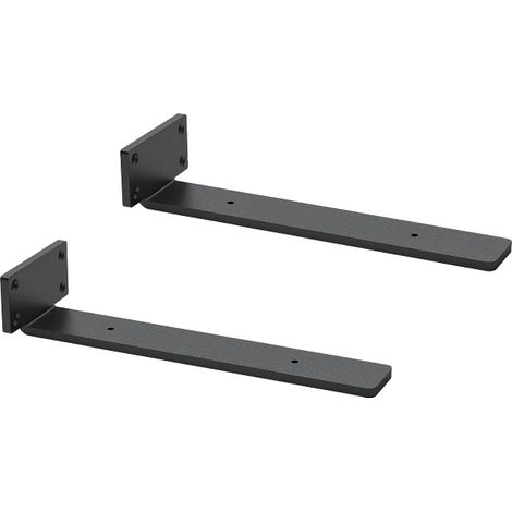 Soporte de pared en forma de L de alta resistencia para estanterías de bricolaje, 25 cm, 2 unidades (negro) (1/5)