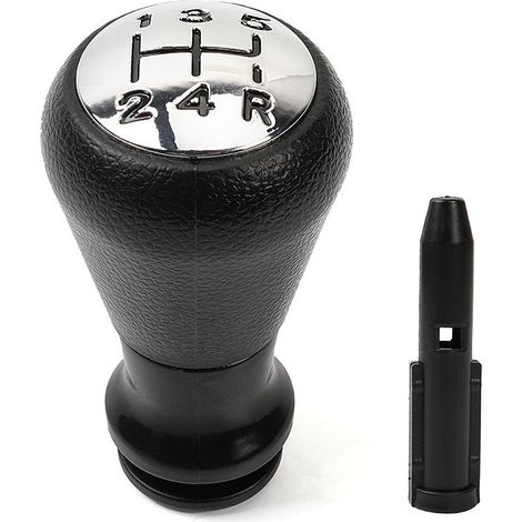 Pommeau de levier de vitesses manuel 5 rapports pour Peugeot 106, 107, 207, 301, 307, 308, 407, 408, 508, 3008, 1007 / Citroën C2, C3, C4 Picasso - Noir et argent (1/5)