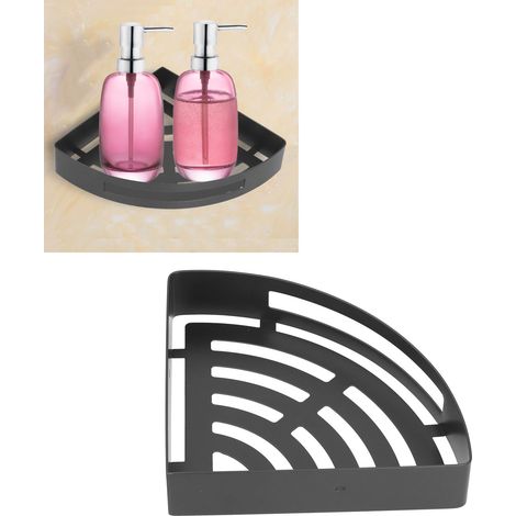 Étagère triangulaire d'angle pour lavabo en acier inoxydable 304, sans perçage. (1/5)