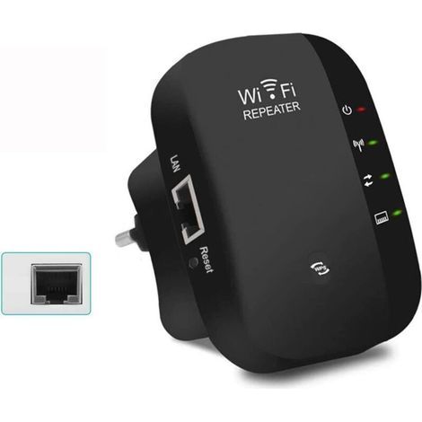 Répéteur WiFi 300 Mbit/s avec bouton WPS et mode AP – Extension sans fil compatible tous appareils WLAN (1/5)
