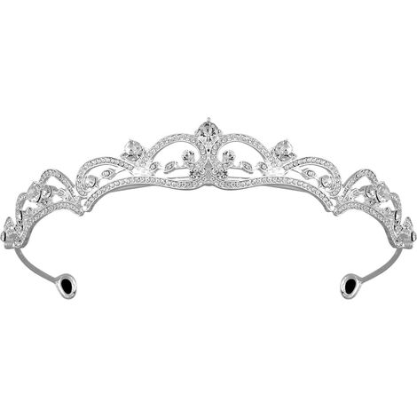 1 couronne de mariée, tiare strass cuivre argent, pour mariage fiançailles gala soirée costume (1/5)