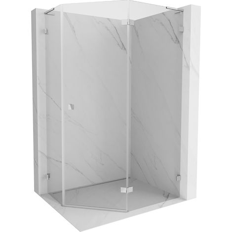 Mexen Lunar L Fünfeck-Duschkabine rechts öffnend 100 x 90 cm, transparent, chrom - 831L-100P-090L-01-00-P (1/5)